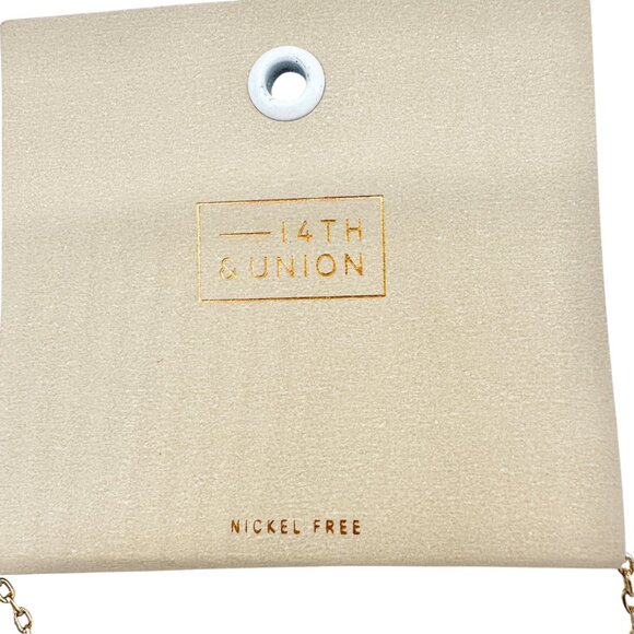 Necklace Oval Pendant 30in Chain Nickel-Free Jewelry Gold-Tone by 14th & Union - Picture 2 of 5